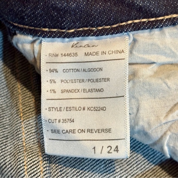 Kancan Brooklyn High-Rise Boot Cut Jeans Size 1/24 Dark Blue Raw Fringe Hem #207 - Picture 15 of 16